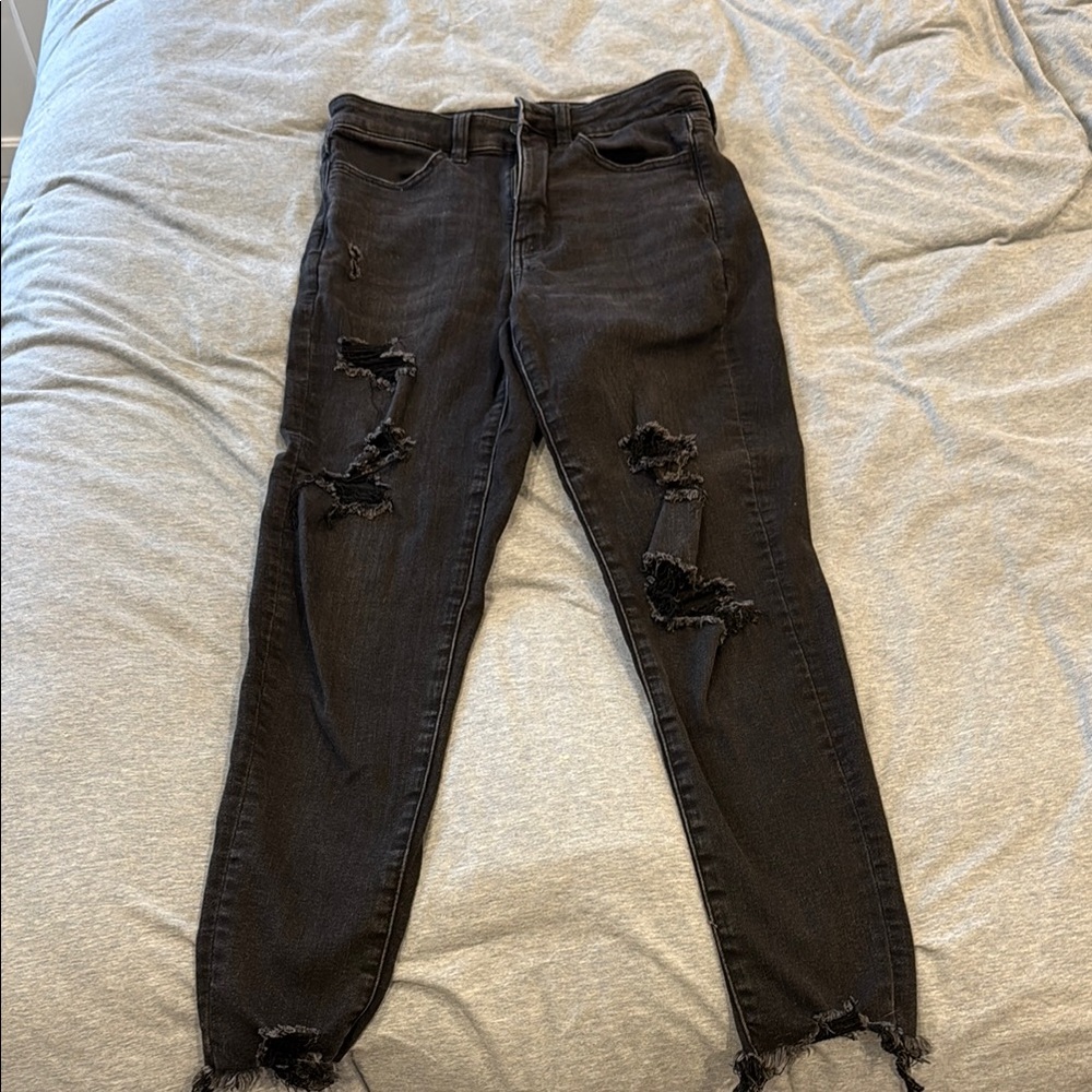 American Eagle Outfitters Black Skinny Jeans Distressed